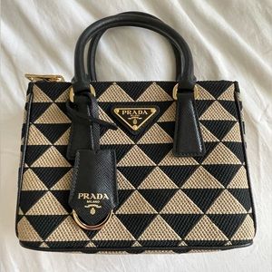Prada Symbole embroidered fabric mini bag